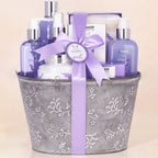 9-teiliges Beautyset Geschenkset im Vintage Pflanzkübel