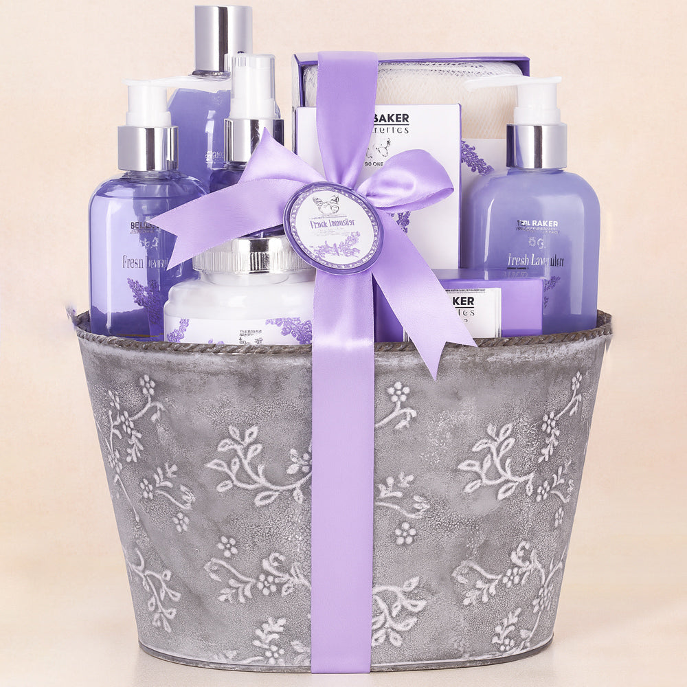 9-teiliges Beautyset Geschenkset im Vintage Pflanzkübel