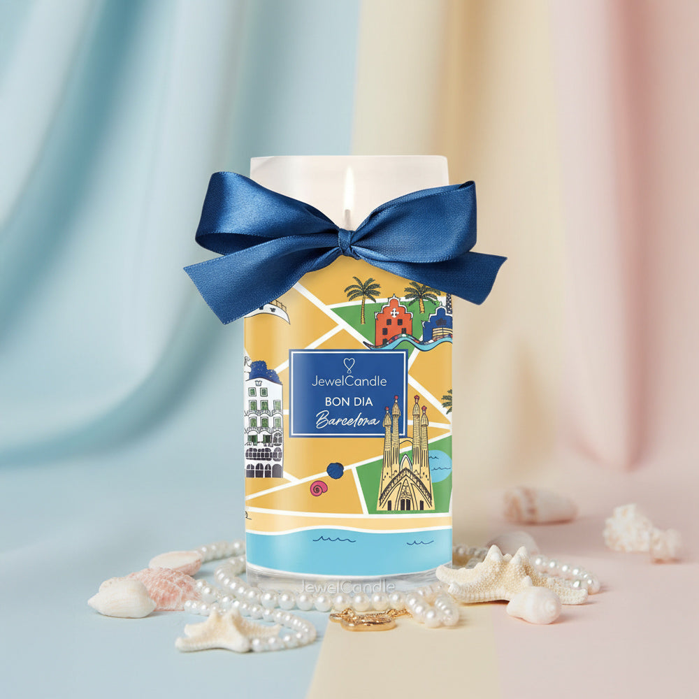 Juwelkerze - Duftkerze mit Schmuck (Ohrringe)