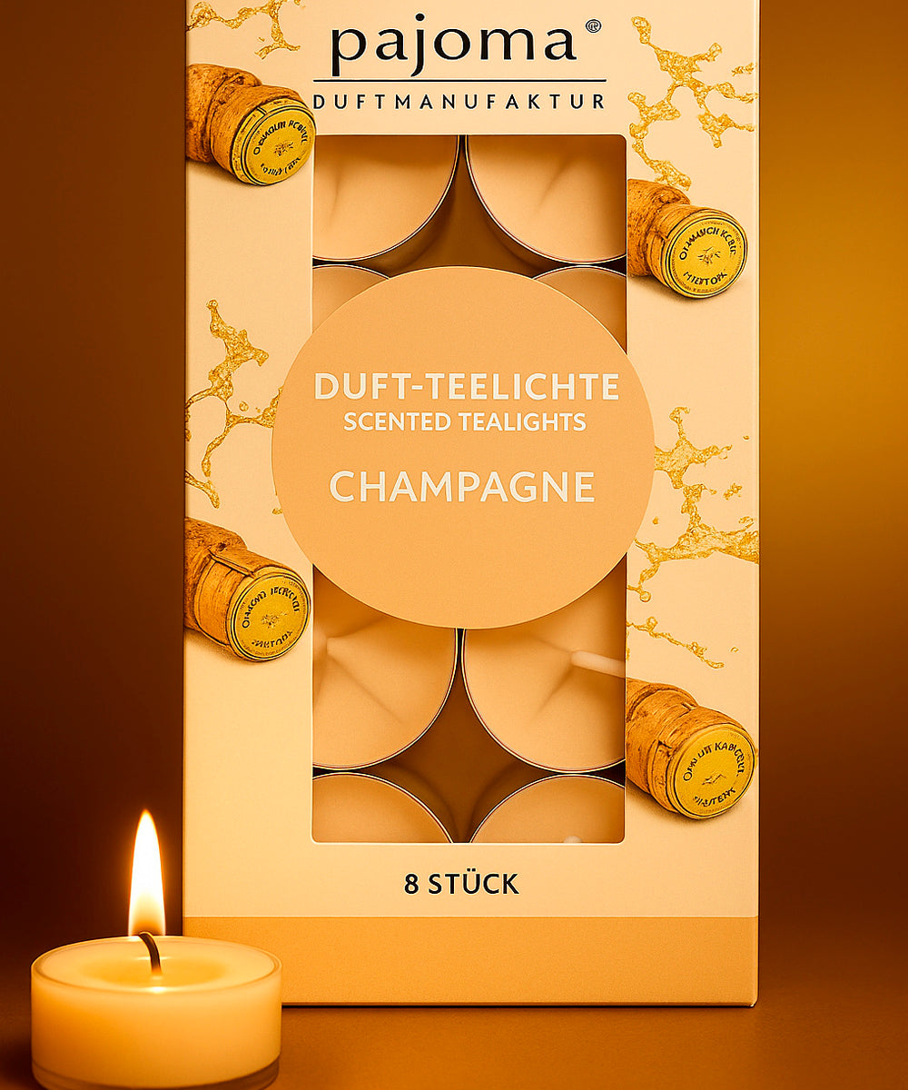Duft-Teelichter 8er Set mit Polycarbonat-Hülle – verschiedene Düfte
