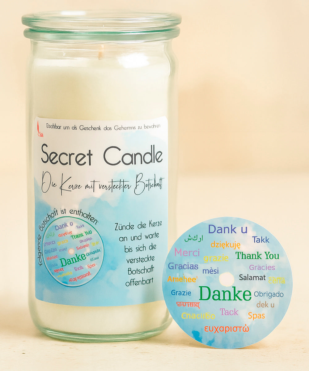Secret Candle - Die Duftkerze mit versteckter Botschaft im Weckglas