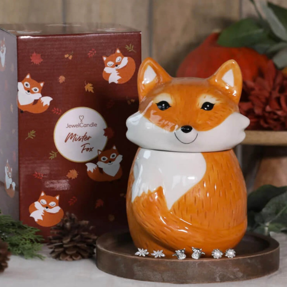 Mister Fox – Die charmante Schmuckkerze mit 925er Silberohrsteckern von Juwelkerze
