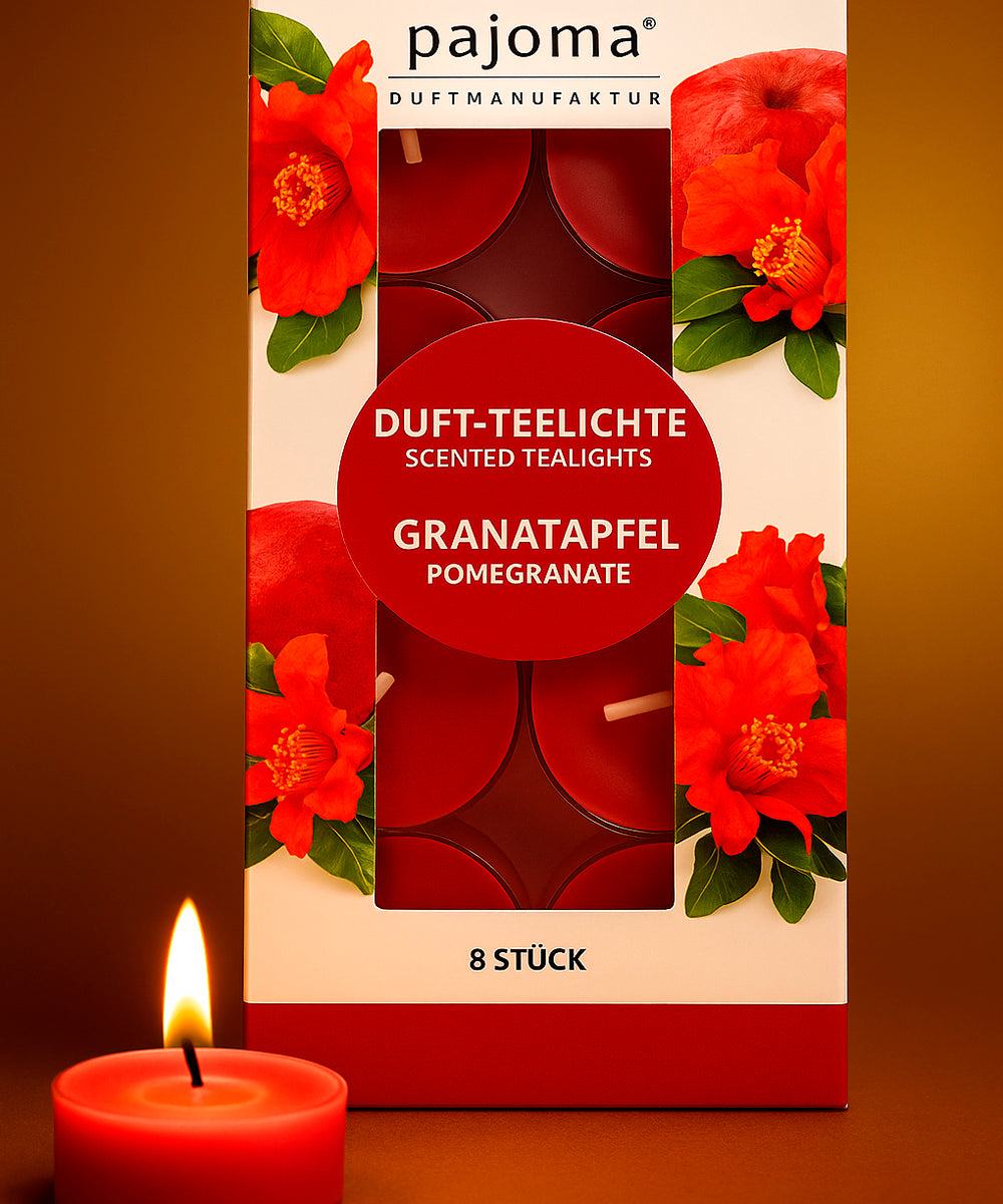 Duft-Teelichter 8er Set mit Polycarbonat-Hülle – verschiedene Düfte