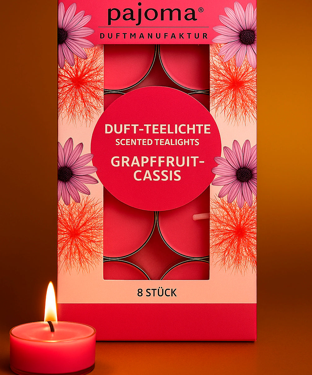 Duft-Teelichter 8er Set mit Polycarbonat-Hülle – verschiedene Düfte