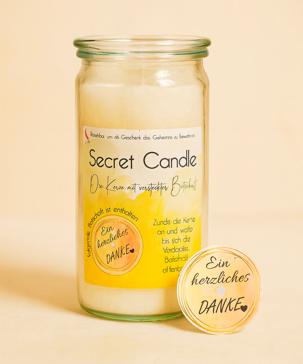 Secret Candle - Die Duftkerze mit versteckter Botschaft im Weckglas