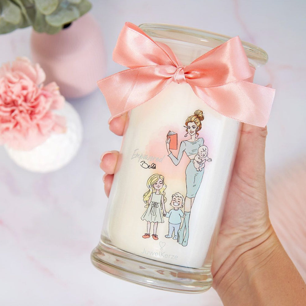 Juwelkerze - Duftkerze mit Schmuck (Ohrringe)