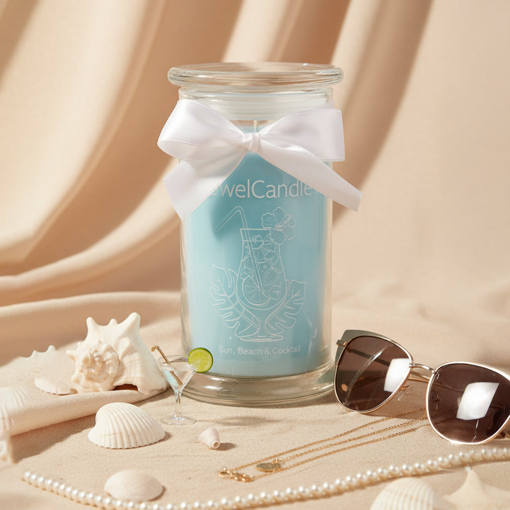 Juwelkerze - Duftkerze mit Schmuck (Ohrringe)