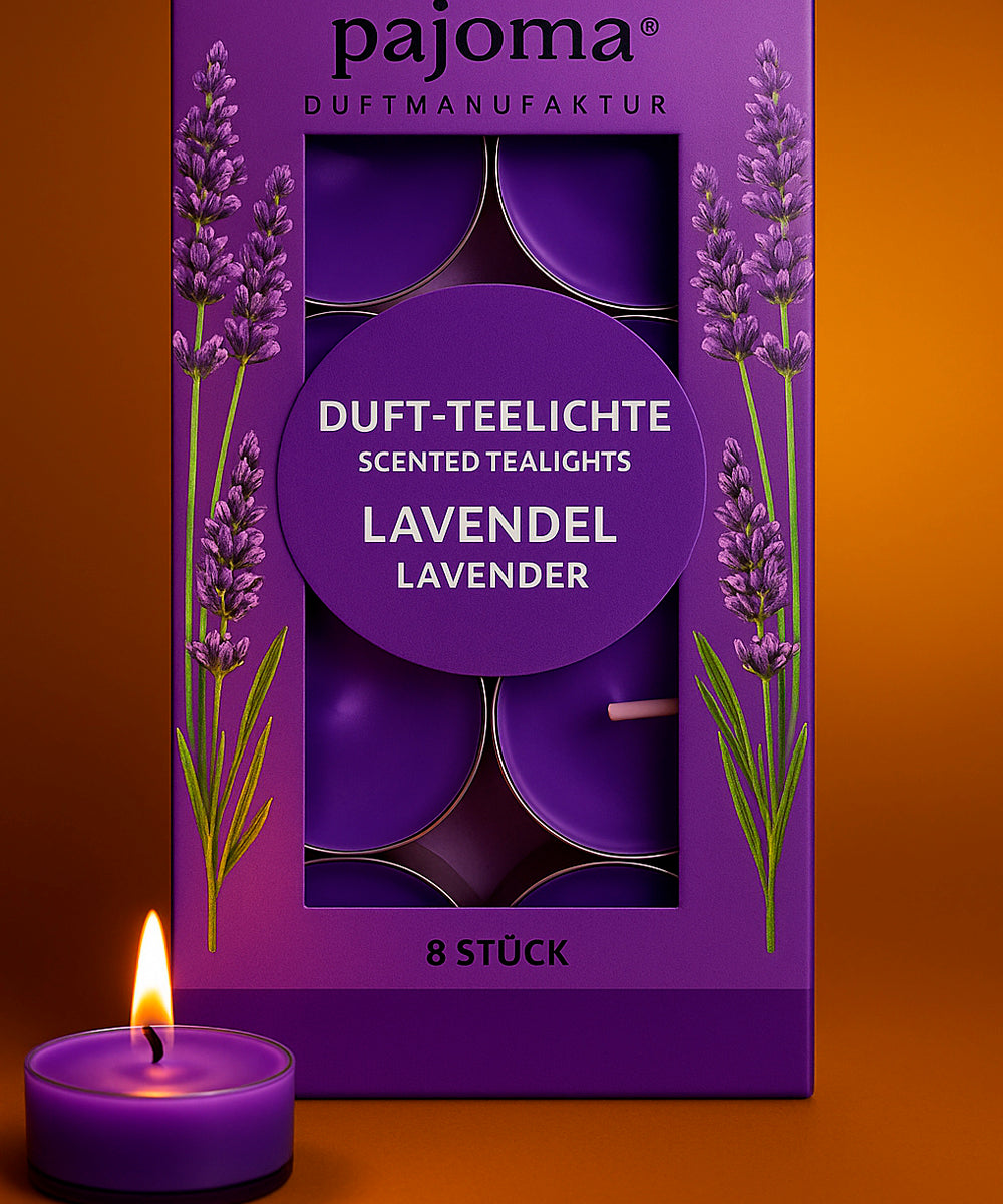 Duft-Teelichter 8er Set mit Polycarbonat-Hülle – verschiedene Düfte