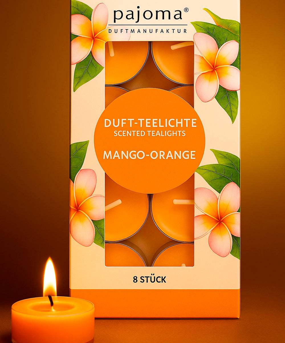 Duft-Teelichter 8er Set mit Polycarbonat-Hülle – verschiedene Düfte