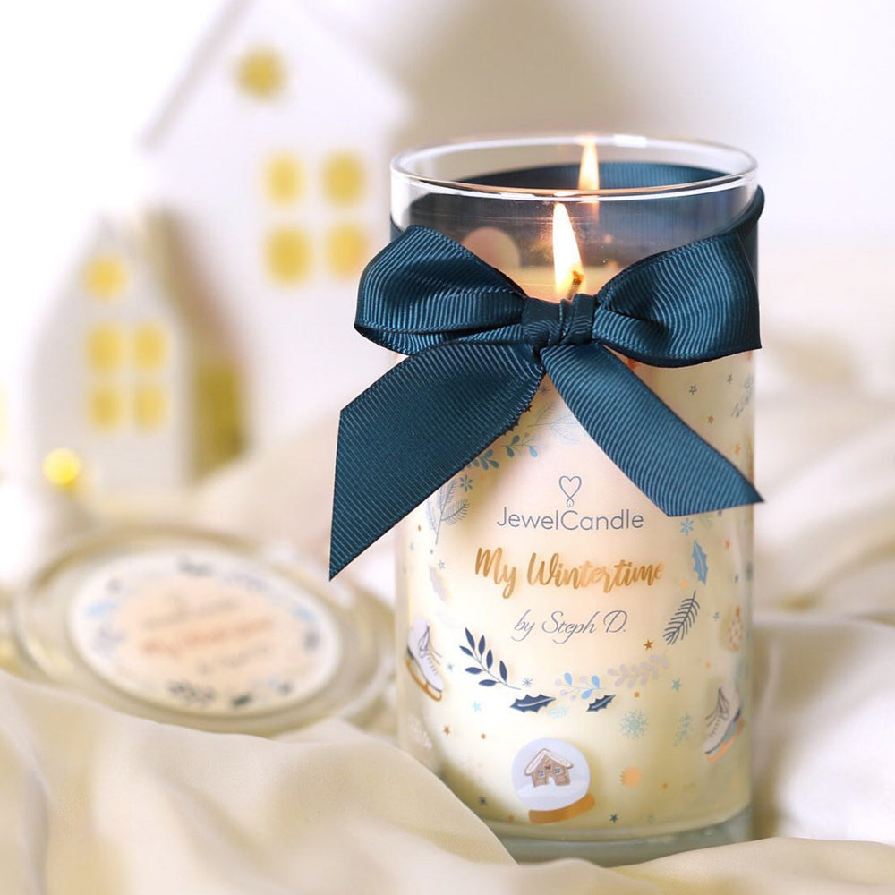 Juwelkerze - Duftkerze mit Schmuck (Ohrringe)