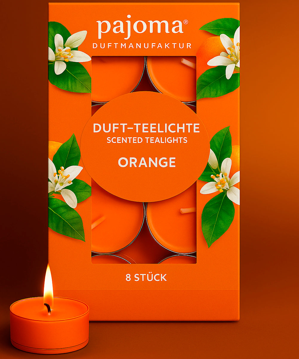 Duft-Teelichter 8er Set mit Polycarbonat-Hülle – verschiedene Düfte