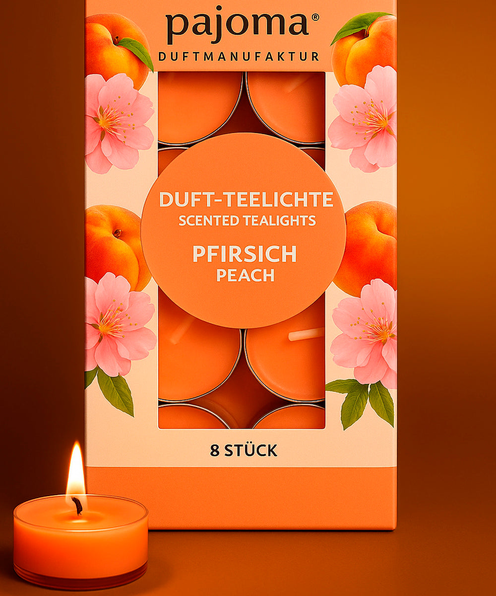 Duft-Teelichter 8er Set mit Polycarbonat-Hülle – verschiedene Düfte