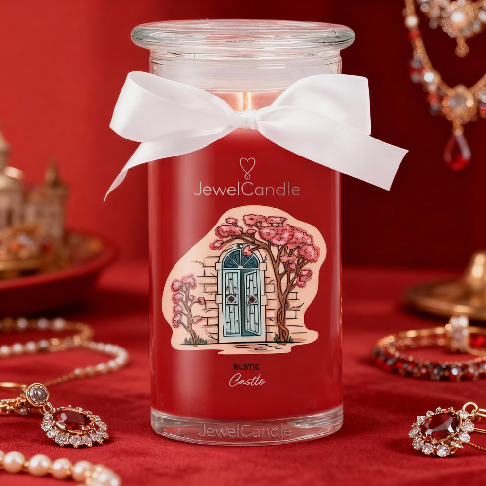 Juwelkerze - Duftkerze mit Schmuck (Ohrringe)