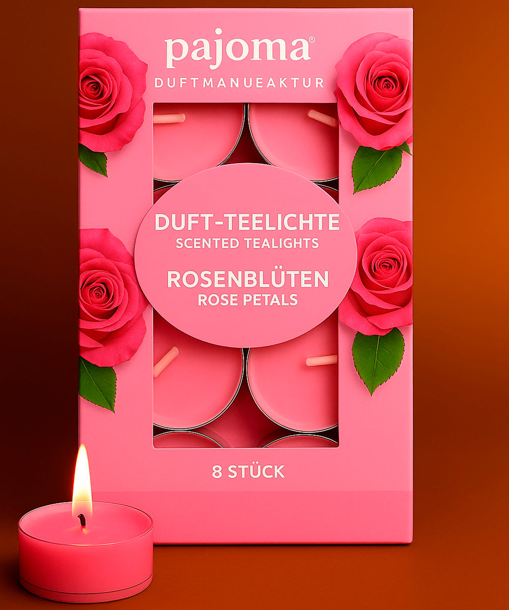 Duft-Teelichter 8er Set mit Polycarbonat-Hülle – verschiedene Düfte