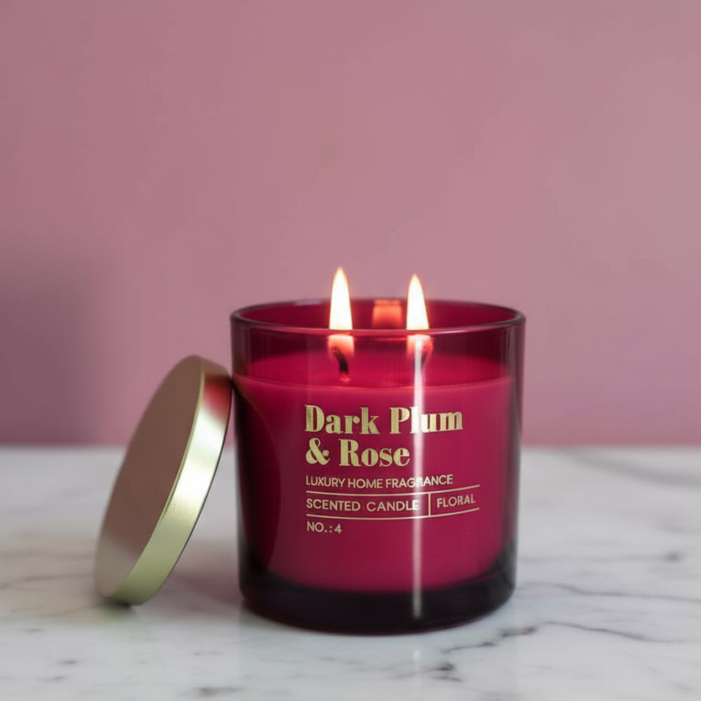 Elegante 2-Docht-Schmuckkerze mit Aludeckel, verschiedene Duftrichtungen