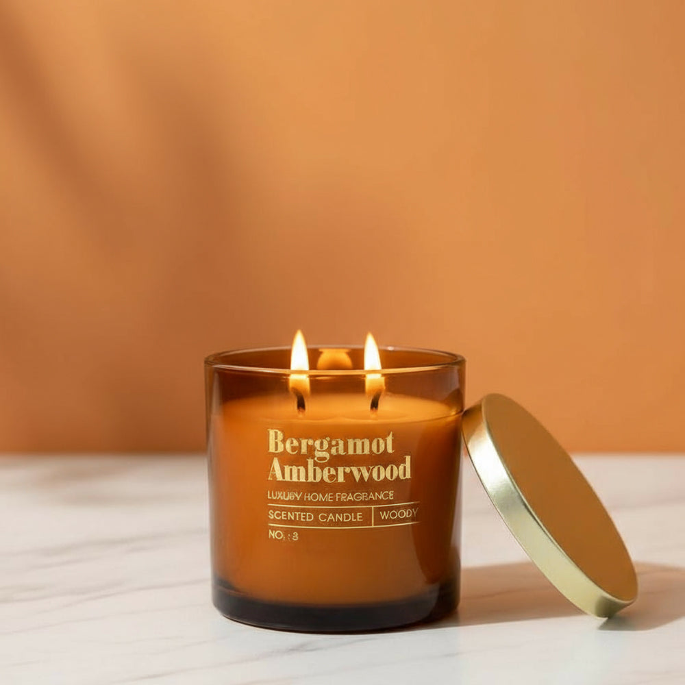 Elegante 2-Docht-Schmuckkerze mit Aludeckel, verschiedene Duftrichtungen