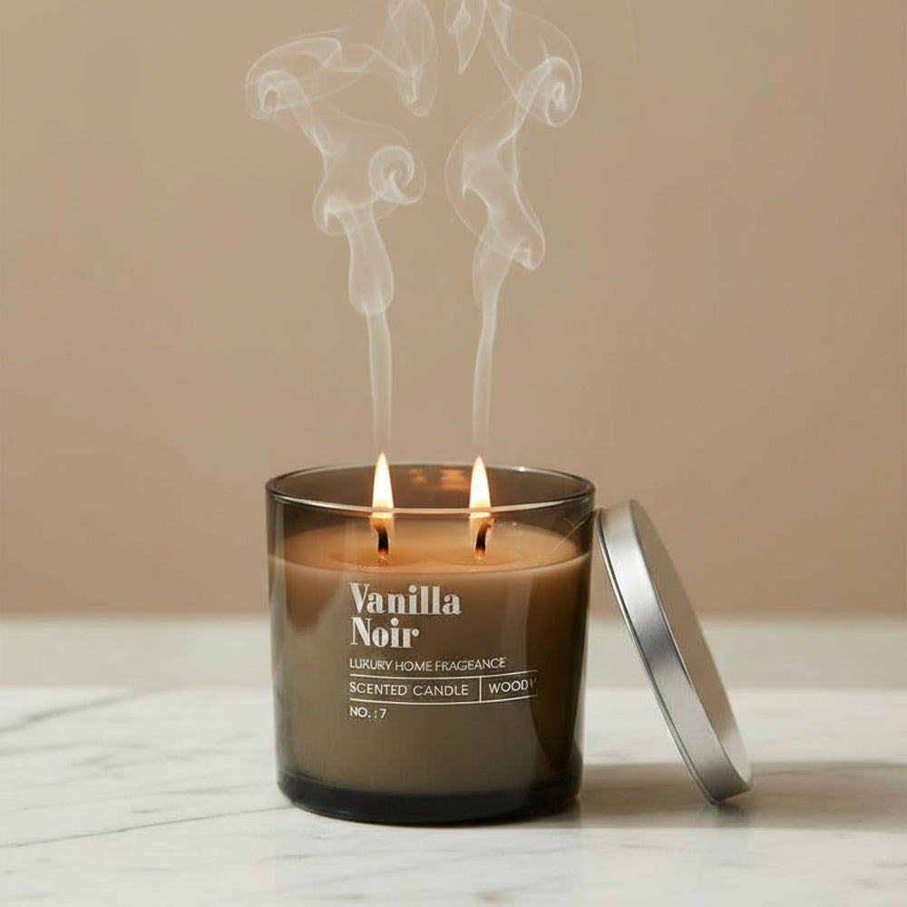 Elegante 2-Docht-Schmuckkerze mit Aludeckel, verschiedene Duftrichtungen