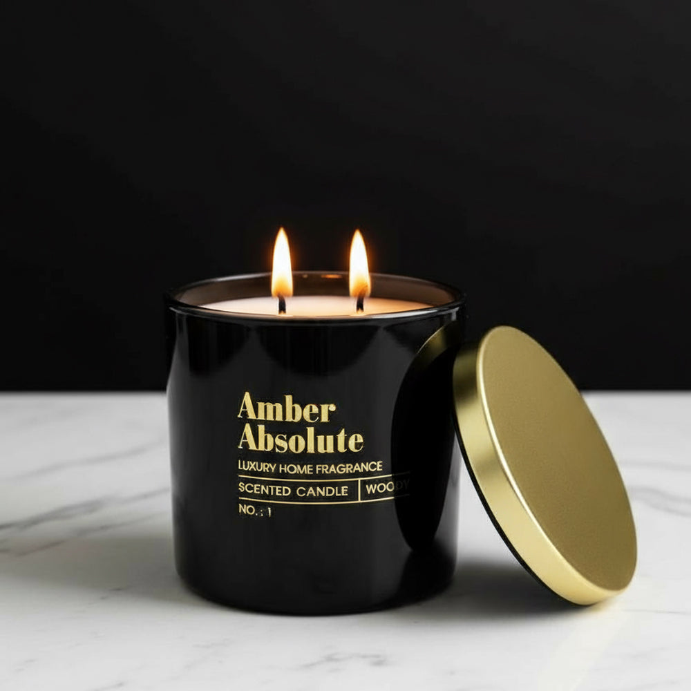 Elegante 2-Docht-Schmuckkerze mit Aludeckel, verschiedene Duftrichtungen