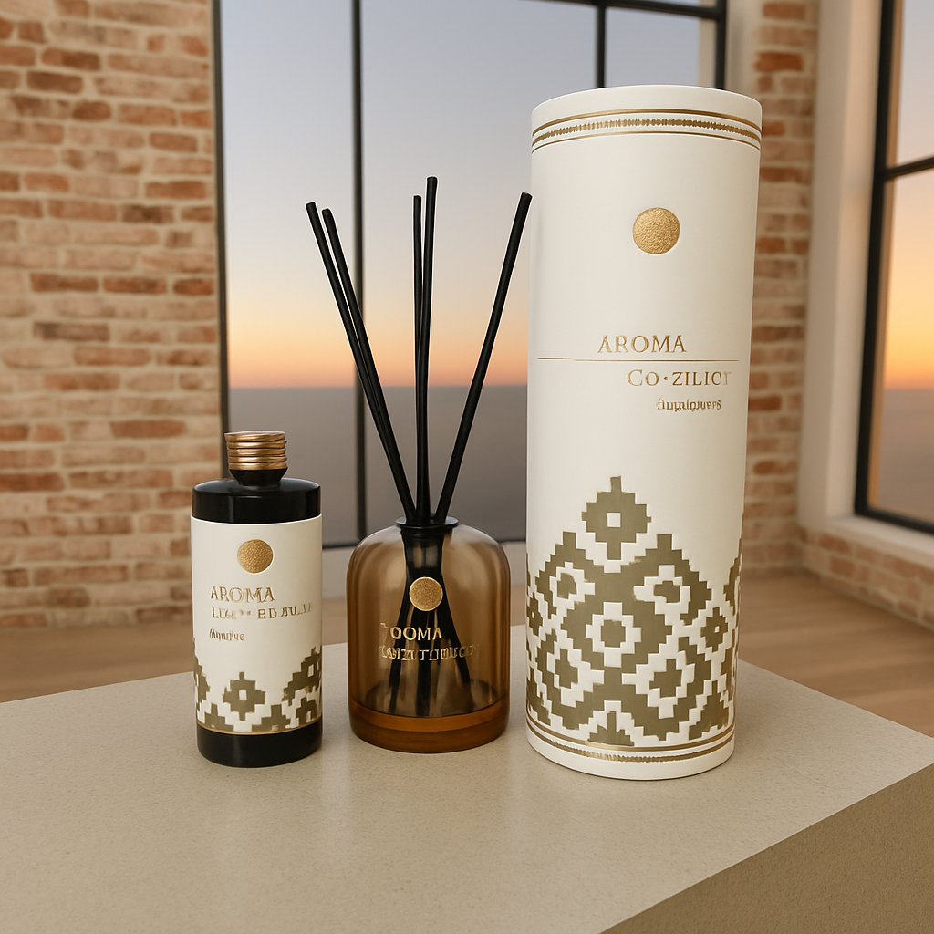 Aroma Diffuser Set 150 ml – White Tea & Garden After Rain | Raumduft mit 5 Stäbchen & Geschenkverpackung