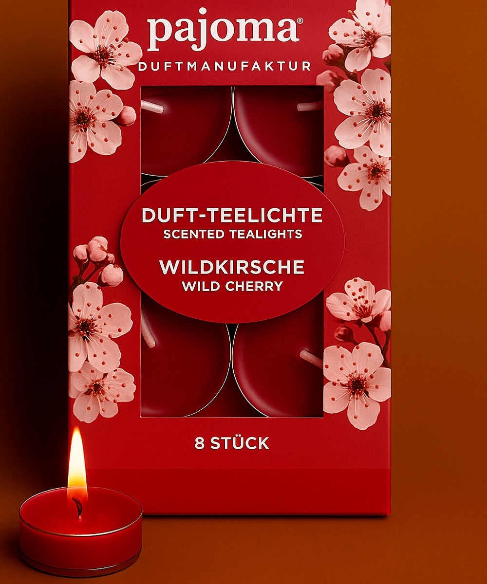 Duft-Teelichter 8er Set mit Polycarbonat-Hülle – verschiedene Düfte