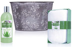 9-tlg. Aloe Vera Wellness-Geschenkset im Vintage-Pflanzkübel l Geschenk für Frauen