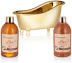 6-tlg. Wellness-Geschenkset | Goldene Badewanne | 3 Duftrichtungen