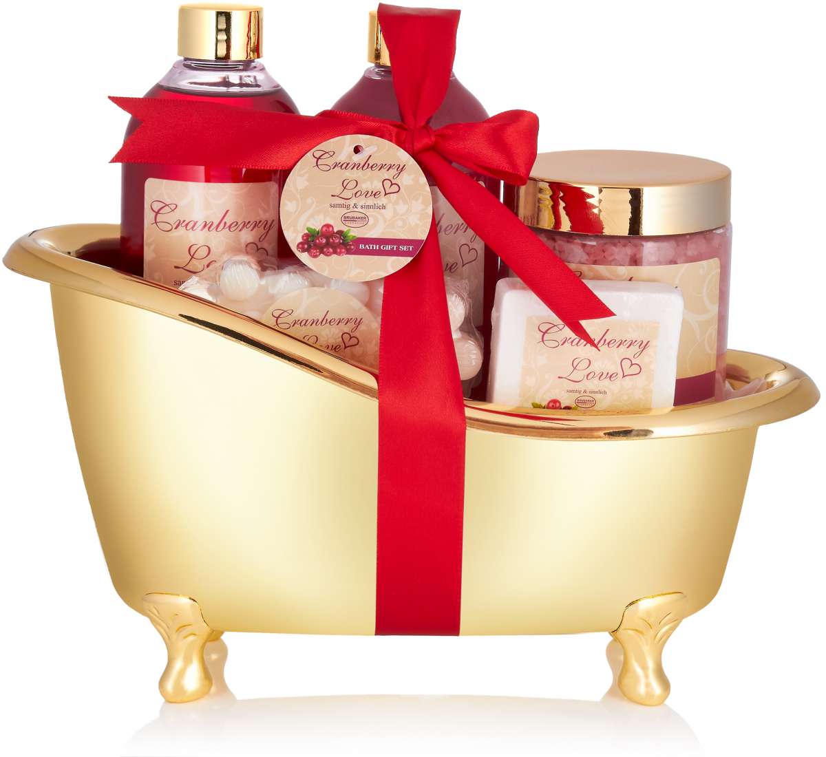 6-tlg. Wellness-Geschenkset | Goldene Badewanne | 3 Duftrichtungen