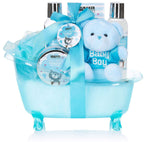 7-tlg. Baby Pflege-Geschenkset mit Wanne & Plüschbär l Willkommen Baby