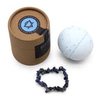 Schmuck-Badebombe Sodalith – mit Edelsteinarmband