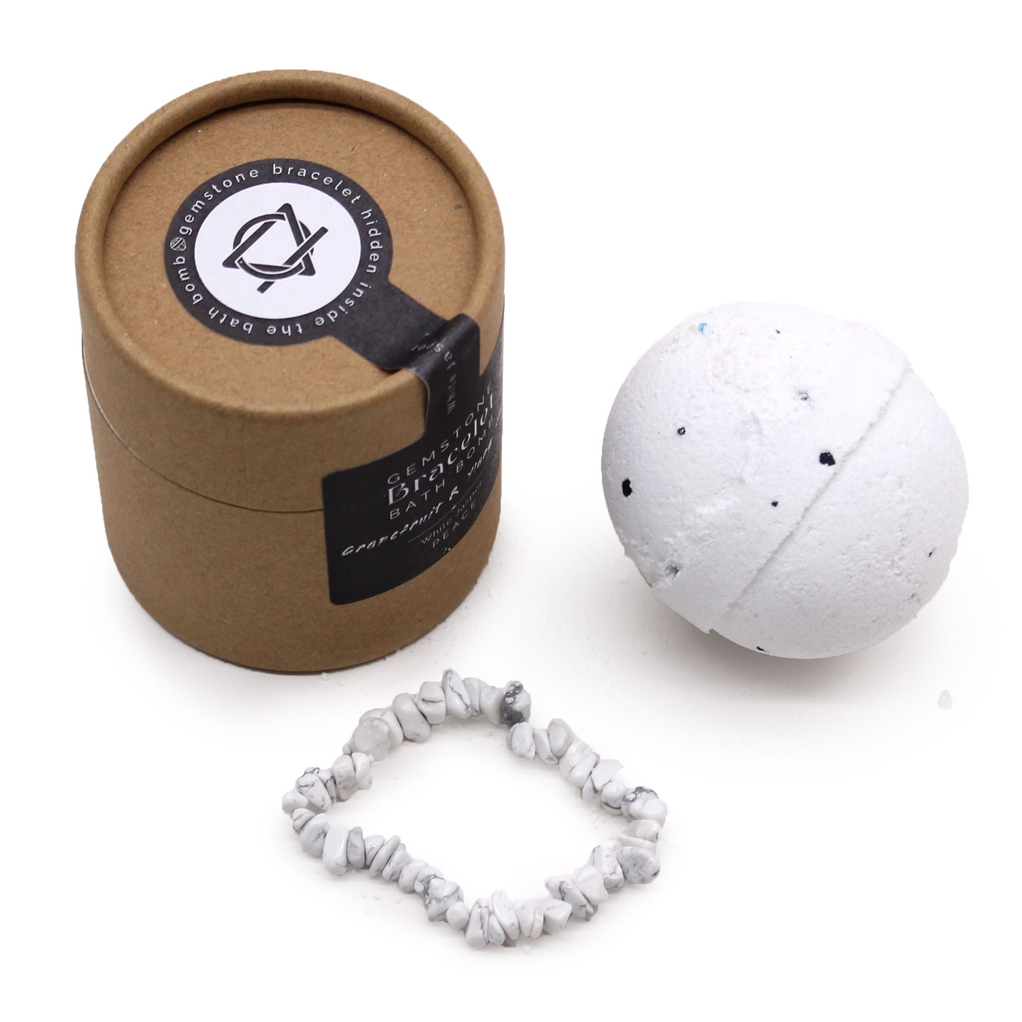 Schmuck-Badebombe Weißer Jaspis – mit Edelsteinarmband