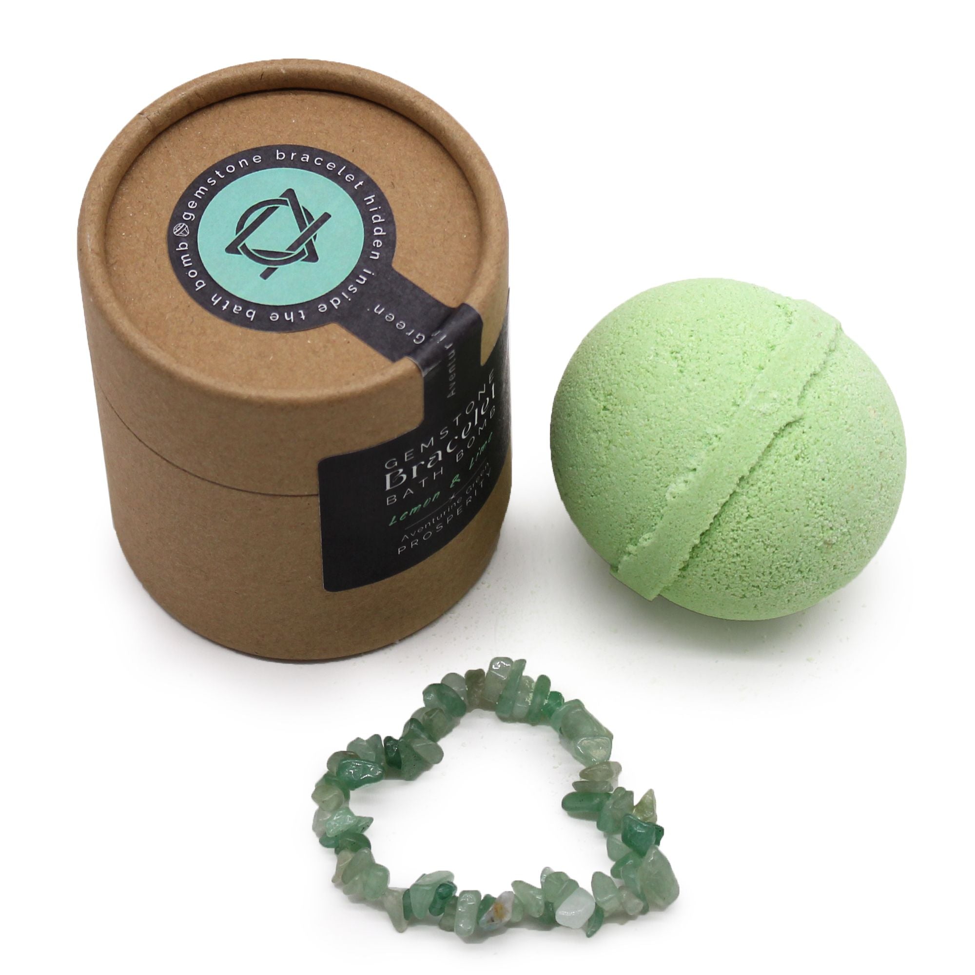 Schmuck-Badebombe Grüner Aventurin – mit Edelsteinarmband
