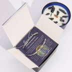 Kristallkerze Zwillinge – Sternzeichenkerze mit Edelsteinarmband