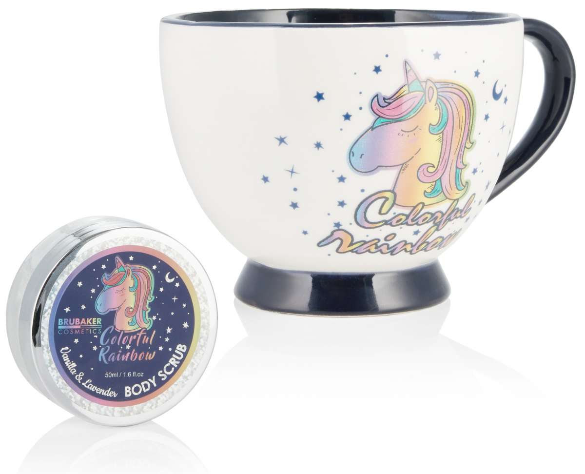 5-tlg. Einhorn Beauty Set Vanille Lavendel | Geschenkset mit Einhorn-XXL-Tasse
