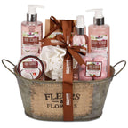 10-tlg. Wellness Geschenkset in Vintage-Wanne | Kokos & Erdbeere
