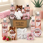 10-tlg. Wellness Geschenkset in Vintage-Wanne | Kokos & Erdbeere