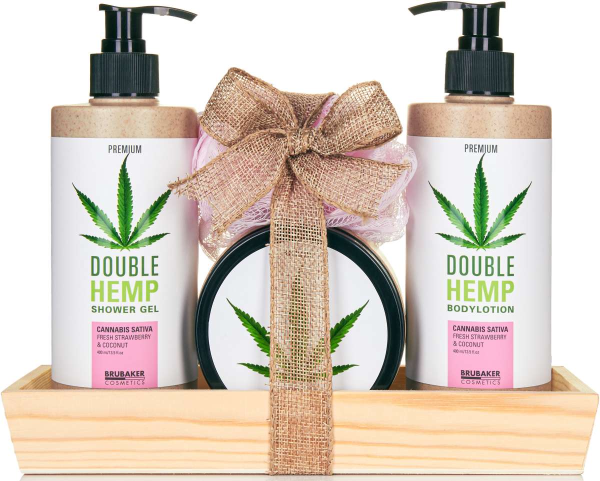 5-tlg. Hanföl Wellness-Geschenkset | Erdbeere & Kokosnuss