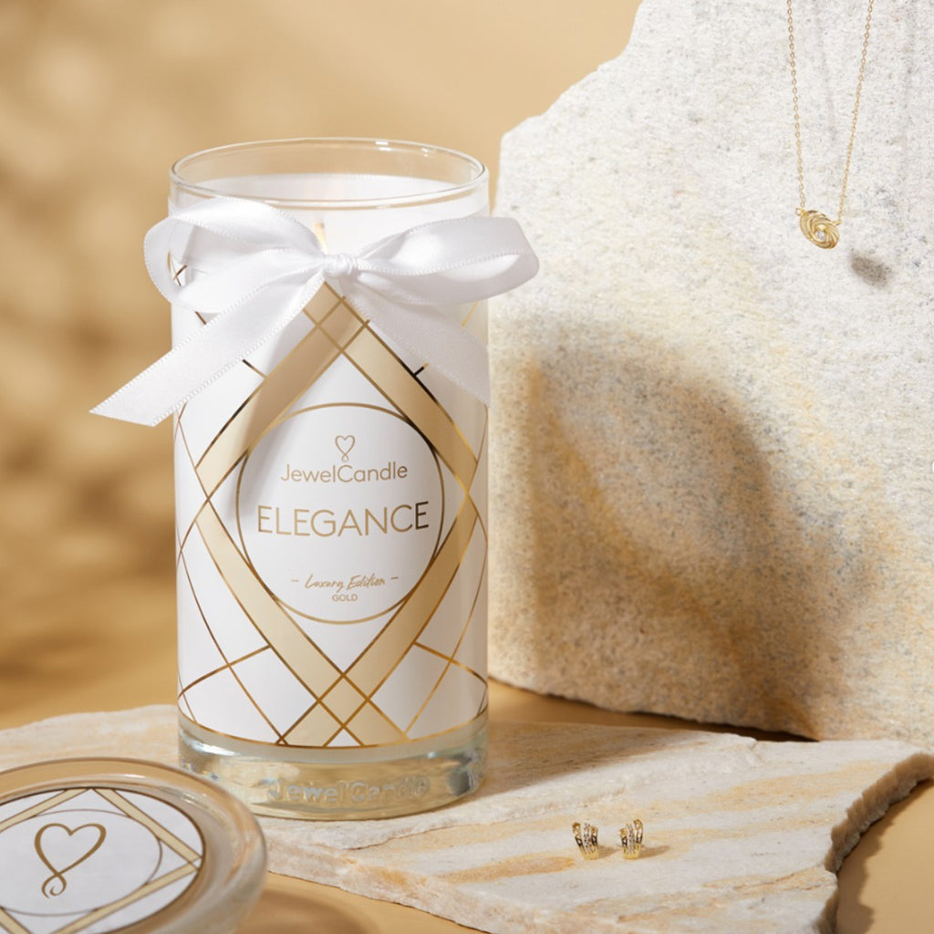 Juwelkerze - Duftkerze mit Schmuck (Ohrringe)