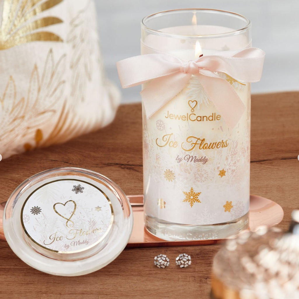 Juwelkerze - Duftkerze mit Schmuck (Ohrringe)