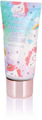 4-tlg. Einhorn Bade- & Duschset Cherry Blossom mit Kosmetiktasche - Geschenkset für Kinder & Einhorn-Fans