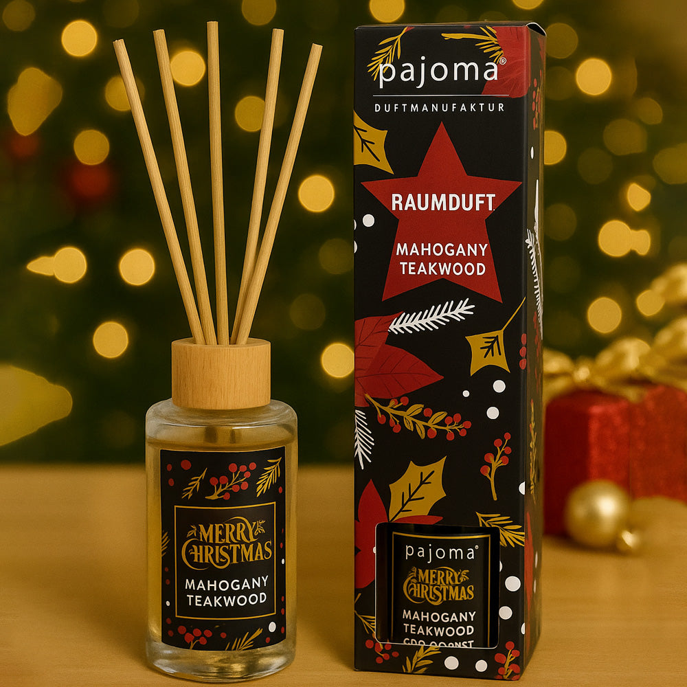 Raumduft 100 ml, mit 10 Rattanstäbchen, Special-Winter-Edition