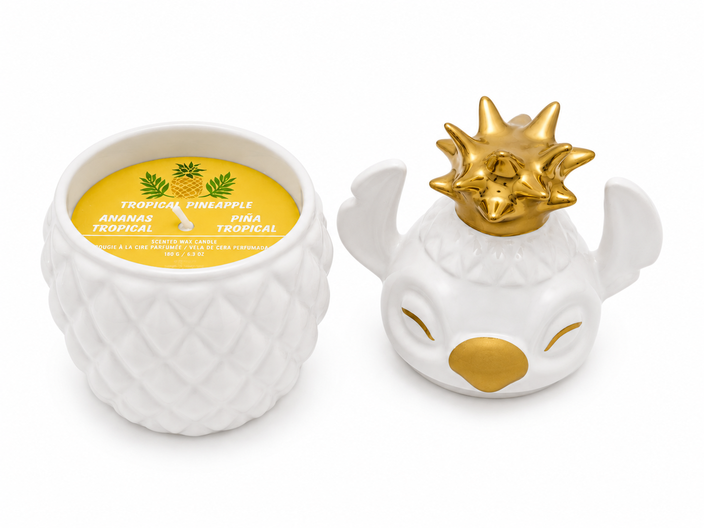 Disney Stitch Duftkerze im Keramikgefäß | Ananas-Design